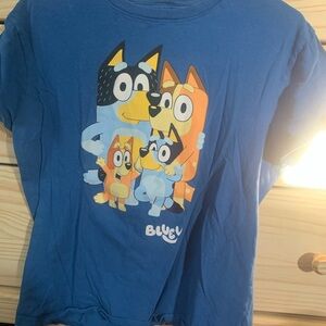 Bluey Short Sleeve Tee with Cartoon Dog Graphic